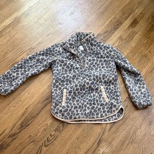 Abercrombie & Fitch Soft Leopard Print Fleece 3/4 zip pullover